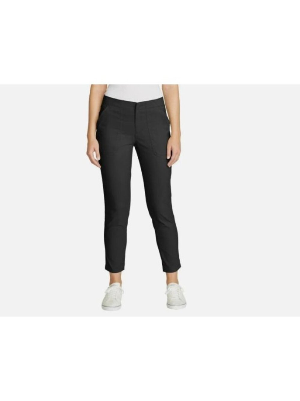 Eddie Bauer Womens Horizon Straight Ankle Pants Black Size 12 Nylon Blend